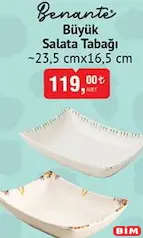 BENANTE BÜYÜK SALATA TABAĞI 23,5X 16,5 CM BENANTE BÜYÜK SALATA TABAĞI 23,5X 16,5 CM